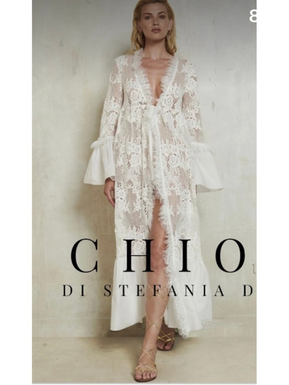 NWT CHIO DI STEFANIA D White Lace Coverup M